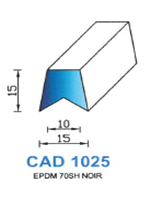 CAD1025N Profil EPDM 
 70 Shore 
 Noir