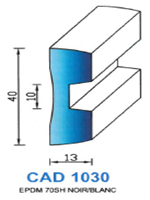 CAD1030B Profil EPDM <br /> 70 Shore <br /> Blanc<br />