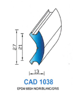 CAD1038B Profil EPDM <br /> 65 Shore <br /> Blanc<br />
