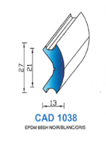 CAD1038G Profil EPDM <br /> 65 Shore <br /> Gris<br />