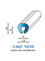 CAD1039N Profil EPDM <br /> 70 Shore <br /> Noir<br />