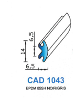 CAD1043G Profil EPDM <br /> 65 Shore <br /> Gris<br />