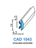 CAD1043N Profil EPDM <br /> 6S Shore <br /> Noir<br />