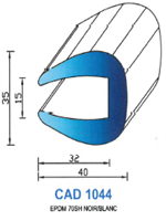 CAD1044G Profil EPDM <br /> 70 Shore <br /> Gris<br />