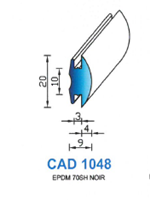 CAD1048N Profil EPDM <br /> 70 Shore <br /> Noir<br />