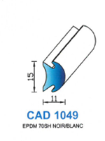 CAD1049B Profil EPDM <br /> 70 Shore <br /> Blanc<br />