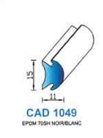 CAD1049B Profil EPDM 
 70 Shore 
 Blanc