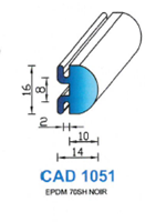 CAD1051N Profil EPDM 
 70 Shore 
 Noir