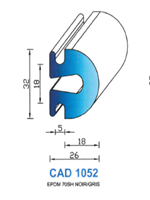 CAD1052G Profil EPDM 
 70 Shore 
 Gris