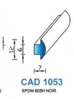 CAD1053N Profil EPDM <br /> 60 Shore <br /> Noir<br />