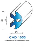 CAD1055B Profil EPDM <br /> 80 Shore <br /> Blanc<br />