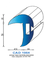 CAD1064B Profil EPDM <br /> 70 Shore <br /> Blanc<br />