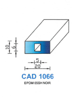 CAD1066N Profil EPDM <br /> 65 Shore <br /> Noir<br />