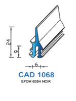 CAD1068N Profil EPDM <br /> 65 Shore <br /> Noir<br />