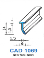 CAD1069N Profil NEO <br /> 70 Shore <br /> Noir<br />