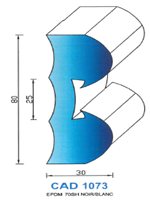 CAD1073B Profil EPDM <br /> 70 Shore <br /> Blanc<br />