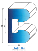 CAD1074B Profil EPDM <br /> 70 Shore <br /> Blanc<br />