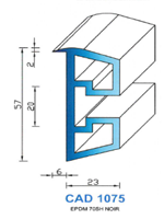 CAD1075B Profil EPDM <br /> 70 Shore <br /> Blanc<br />