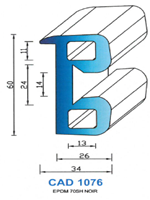 CAD1076N Profil EPDM 
 70 Shore 
 Noir