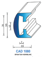 CAD1080B Profil EPDM <br /> 70 Shore <br /> Blanc<br />