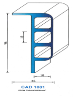 CAD1081B Profil EPDM <br /> 70 Shore <br /> Blanc<br />