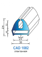 CAD1082N Profil EPDM <br /> 70 Shore <br /> Noir<br />