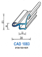 CAD1083N Profil EPDM <br /> 70 Shore <br /> Noir<br />