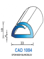 CAD1084B Profil EPDM <br /> 60 Shore <br /> Blanc<br />