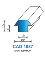 CAD1087N Profil EPDM <br /> 50 Shore <br /> Noir<br />