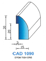 CAD1090G Profil EPDM <br /> 70 Shore <br /> Gris<br />