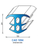 CAD1094N Profil EPDM <br /> 65 Shore <br /> Gris<br />