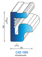 CAD1095B Profil EPDM <br /> 65 Shore <br /> Blanc<br />