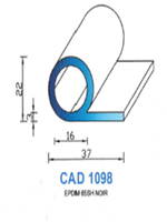 CAD1098N Profil EPDM <br /> 65 Shore <br /> Noir<br />