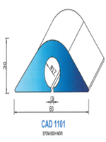 CAD1101N Profil EPDM <br /> 65 Shore <br /> Noir<br />