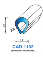 CAD1102N Profil EPDM 
 50 Shore 
 Noir