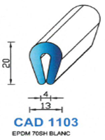 CAD1103B Profil EPDM 
 70 Shore 
 Blanc