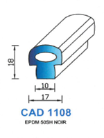 CAD1108N Profil EPDM 
 50 Shore 
 Noir