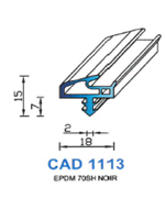 CAD1113N Profil EPDM <br /> 70 Shore <br /> Noir<br />