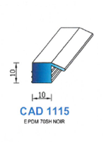 CAD1115N Profil EPDM <br /> 70 Shore <br /> Noir<br />