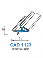 CAD1123N Profil EPDM 
 70 Shore 
 Noir