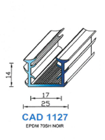 CAD1127N Profil EPDM <br /> 70 Shore <br /> Noir<br />