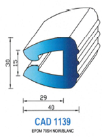 CAD1139N Profil EPDM <br /> 70 Shore <br /> Noir<br />