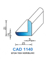 CAD1140B Profil EPDM <br /> 70 Shore <br /> Blanc<br />