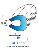CAD1150B Profil EPDM <br /> 70 Shore <br /> Blanc<br />
