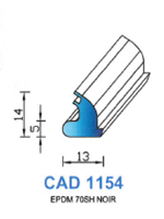 CAD1154N Profil EPDM <br /> 70 Shore <br /> Noir<br />