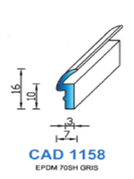 CAD1158G Profil EPDM <br /> 70 Shore <br /> Gris<br />