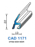 CAD1171N Profil EPDM <br /> 70 Shore <br /> Noir<br />