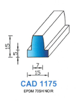 CAD1175N Profil EPDM <br /> 70 Shore <br /> Noir<br />