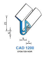 CAD1200N Profil EPDM <br /> 70 Shore <br /> Noir<br />