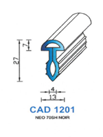 CAD1201N Profil NEO <br /> 70 Shore <br /> Noir<br />